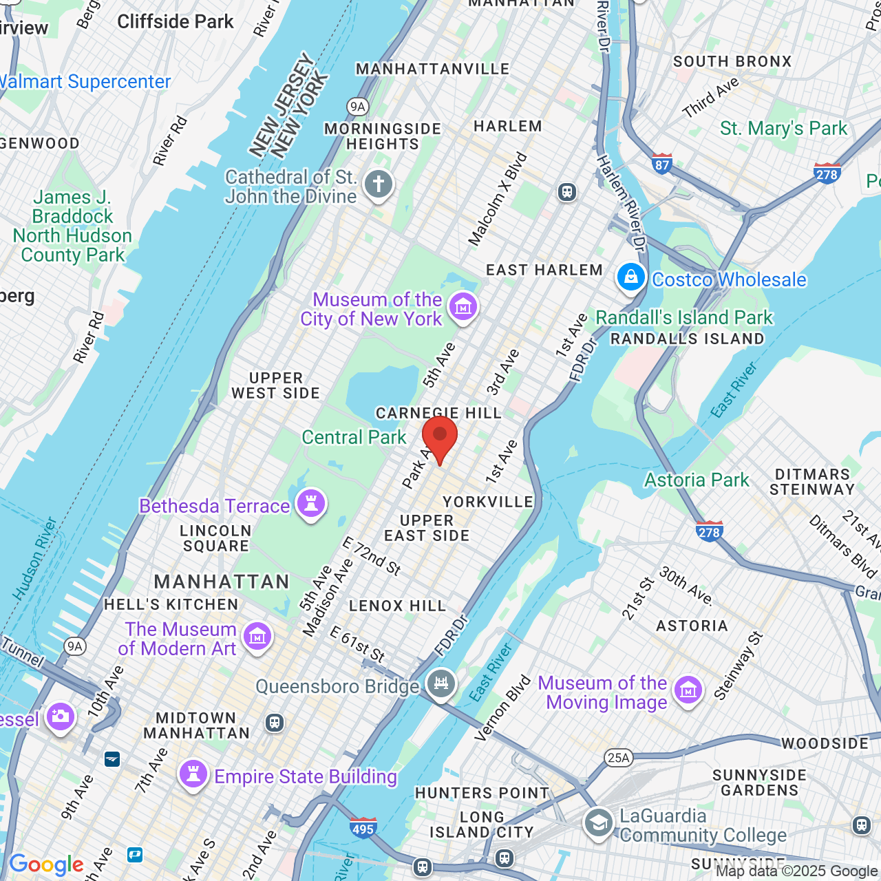 Google map image of our location in 157 E 86th St New York, NY